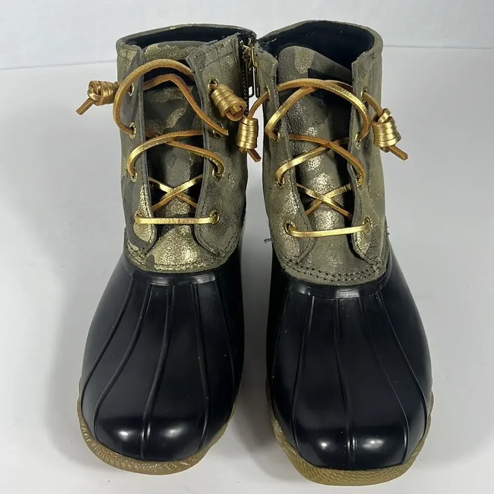 Sperry Top-Sider Saltwater WMNS‎ Duck Metallic Olive Camo Boot STS86694.